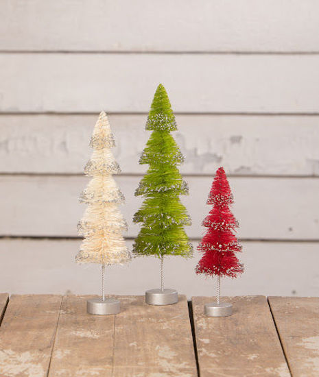 Christmas Layered Bottle Brush Trees Set of 3 by Bethany Lowe