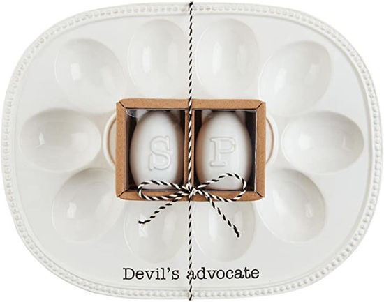 Devil Egg Tray and Salt and Pepper Shaker by Mudpie
