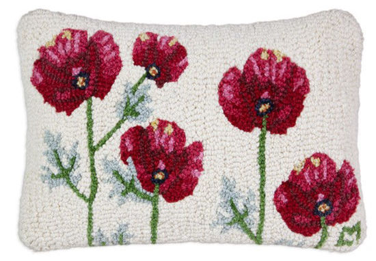 Poppy Profusion Hooked Pillow by Chandler 4 Corners