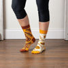 Bacon & Eggs Socks by Primitives by Kathy
