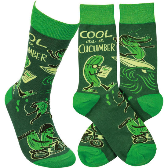 Cool As A Cucumber Socks by Primitives by Kathy