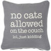 No Cats Allowed/ Just Kidding Pillow by Primitives by Kathy