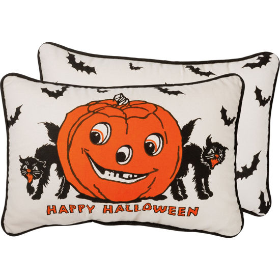 Happy Halloween Vintage Pillow by Primitives by Kathy