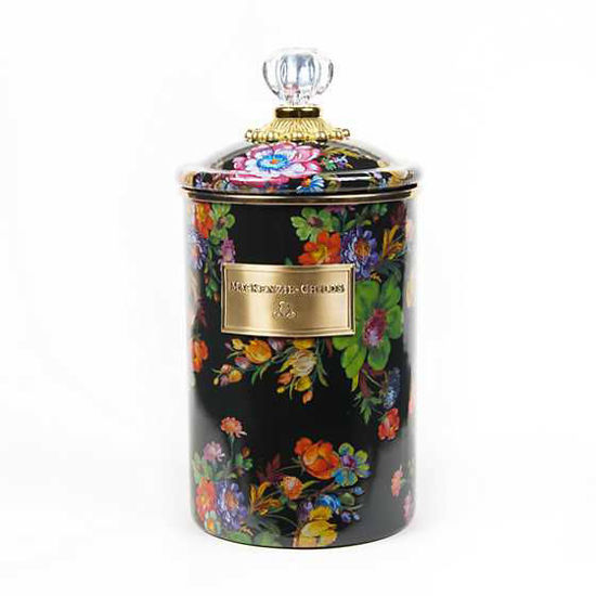 Flower Market Large Canister - Black by MacKenzie-Childs