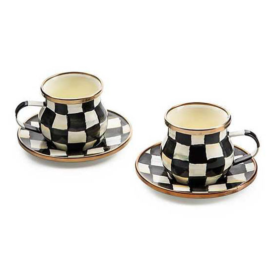 Courtly Check Enamel Espresso Cup & Saucer Set by MacKenzie-Childs