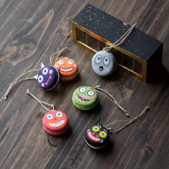 Halloween Macaron Ornaments - Set of 6 by Glitterville