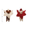 Poinsettia Wool Felt Mouse - Red with White Mouse by Creative Co-op