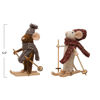 Skiing Wool Felt Mouse w/ Knit Hat & Scarf - Red by Creative Co-op