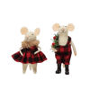 Wool Felt Mice in Red Plaid Outfits Set by Creative Co-op