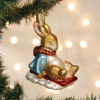 Peter Rabbit On Sled Ornament by Old World Christmas