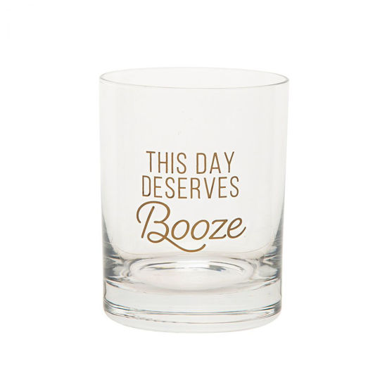 This Day Deserves Booze Rocks Glass by Totalee Gift