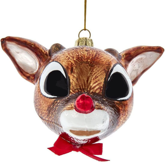 Rudolph The Red-Nosed Reindeer® Glass Rudolph Head Ornament by Kurt S. Adler