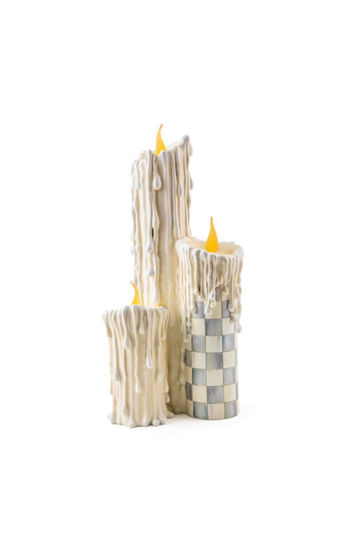 Sterling Check Melting Candle Cluster by MacKenzie-Childs