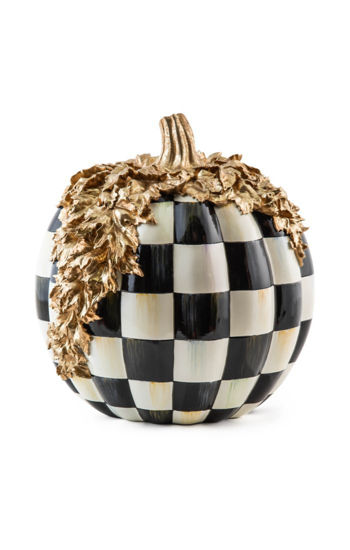 Courtly Check Gold Foliage Pumpkin by MacKenzie-Childs