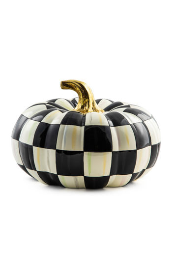 Courtly Check Squashed Glossy Pumpkin - Medium by MacKenzie-Childs