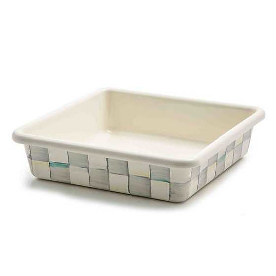 Sterling Check Enamel Baking Pan - 8" by MacKenzie-Childs