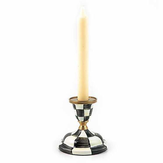 Courtly Check Enamel Candlestick - Short by MacKenzie-Childs