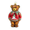 Ugly Sweater Bear Glass Ornament by MacKenzie-Childs