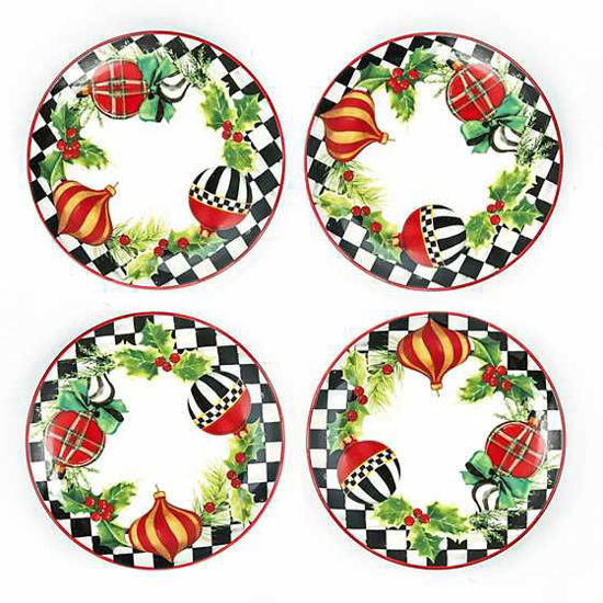 Deck the Halls Appetizer Plates - Set of 4 by MacKenzie-Childs
