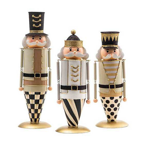 Glam Up Tin Nutcracker Figures - Set of 3 by MacKenzie-Childs