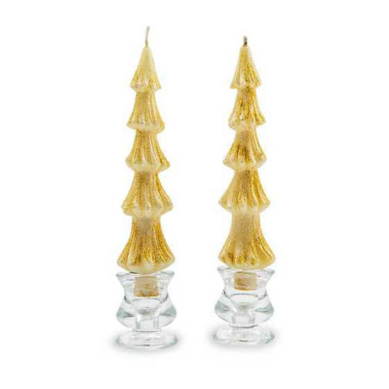 Tree Dinner Candles - 8" - Ivory - Set of 2 by MacKenzie-Childs