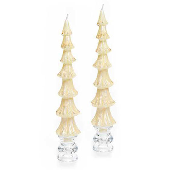 Tree Dinner Candles - Ivory - Set of 2 by MacKenzie-Childs