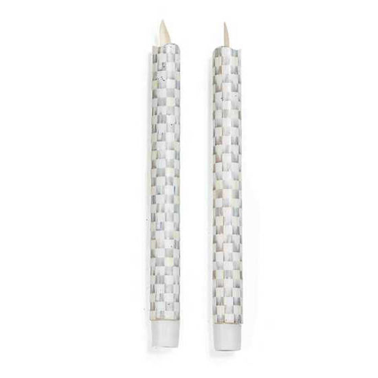 Sterling Check Flicker Dinner Candles - Set of 2 by MacKenzie-Childs