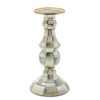 Sterling Check Enamel Pillar Candlestick - Large by MacKenzie-Childs