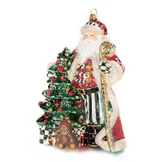 Christmas Magic Santa With Staff Glass Ornament by MacKenzie-Childs