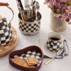 Courtly Check Rattan & Enamel Heart Tray by MacKenzie-Childs