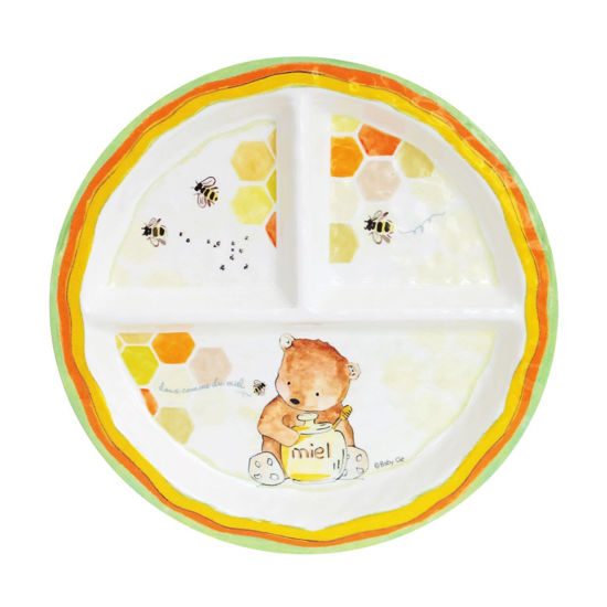 Doux Comme Du Miel 'Sweet As Honey' Round Sectioned Plate by Baby Cie