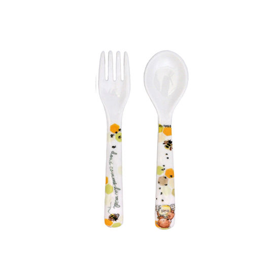 Doux Comme Du Miel 'Sweet As Honey' Fork and Spoon by Baby Cie