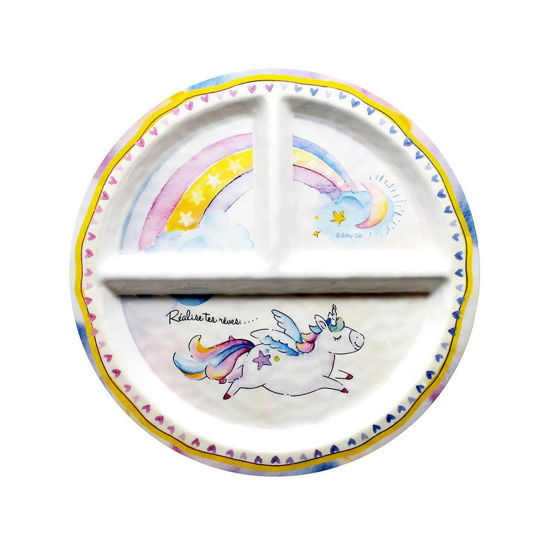 Realise Tes Reves 'Realize Your Dreams' Round Sectioned Plate by Baby Cie