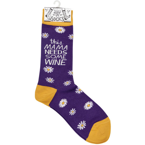 This Mama Needs Wine Socks by Primitives by Kathy