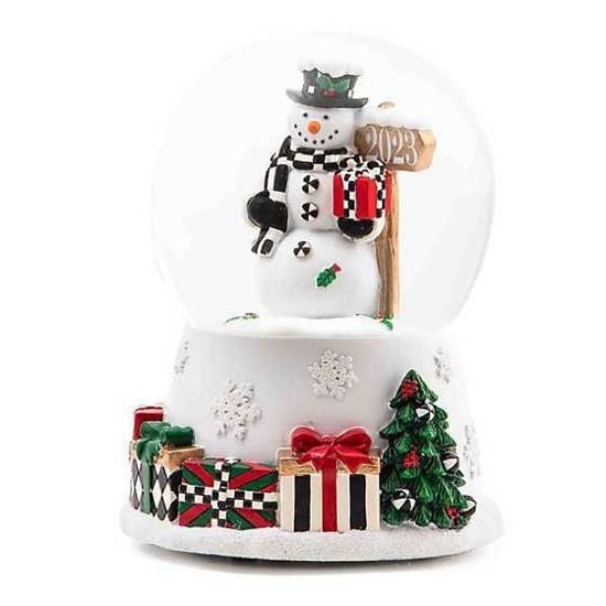 Greeter Snowman 2023 Snow Globe by MacKenzie-Childs