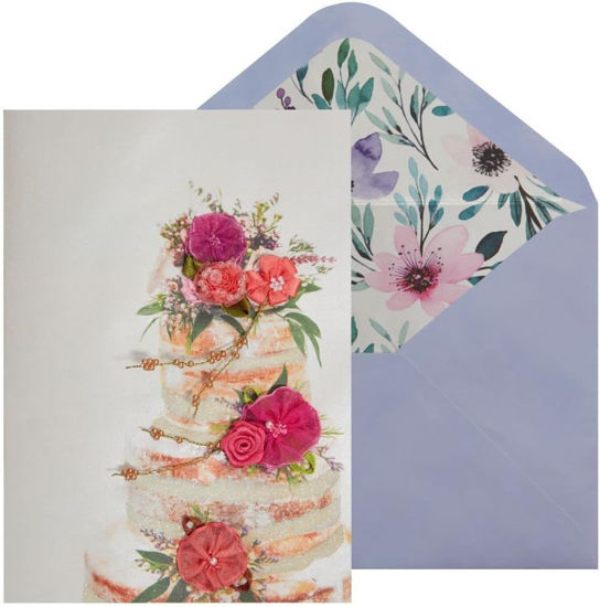 Wedding Cake with Flowers Card by Niquea.D