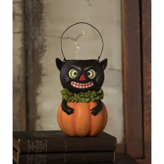Vintage Black Cat in Pumpkin by Bethany Lowe Designs
