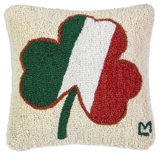 Shamrock Flag Hooked Pillow by Chandler 4 Corners