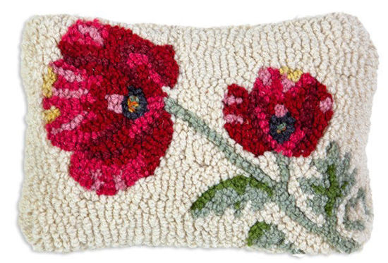 Poppy Hooked Pillow by Chandler 4 Corners