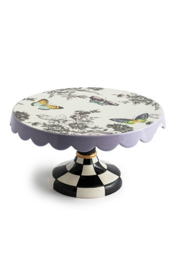 Butterfly Toile Pedestal Platter - Small by MacKenzie-Childs