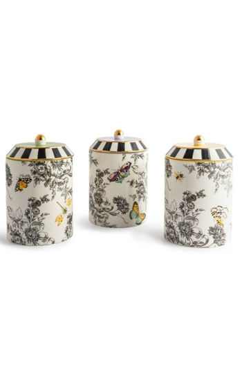 Butterfly Toile Canisters - Set of 3 by MacKenzie-Childs
