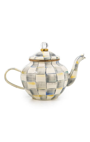 Sterling Check Enamel Teapot - 4 Cup by MacKenzie-Childs