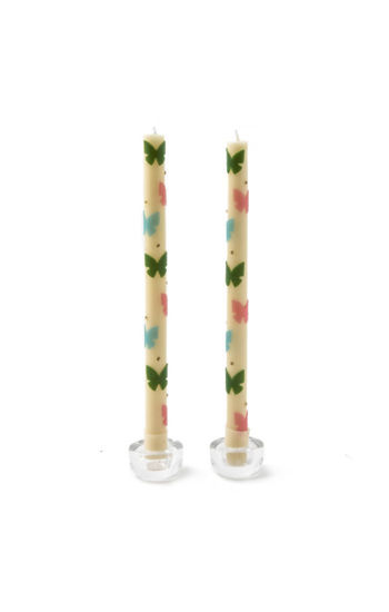 Butterfly Dinner Candles - Pastel - Set of 2 by MacKenzie-Childs