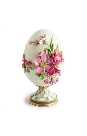 Touch of Pink Floral Pedestal Egg by MacKenzie-Childs