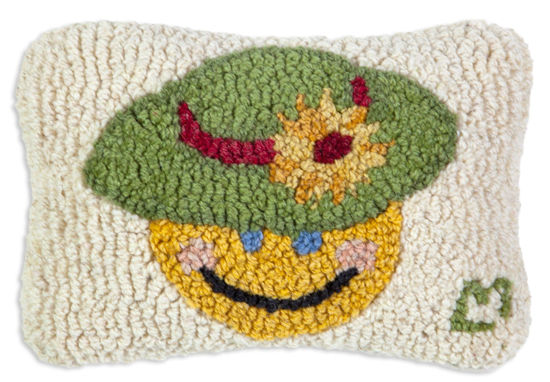 Mrs. Honey's Happy Hat Hooked Pillow by Chandler 4 Corners