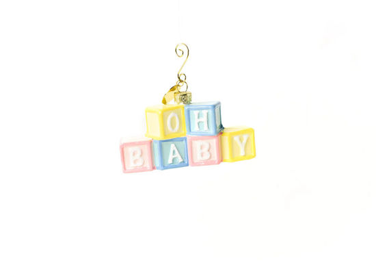 Oh Baby Blocks Shaped Ornament by Happy Everything!™
