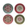 Hand-Painted Stoneware Plate w/ Wax Relief Pattern (Set/4) by Creative Co-op