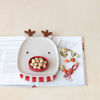 Stoneware Reindeer Shaped Platter w/ Dish, Set of 2 by Creative Co-op