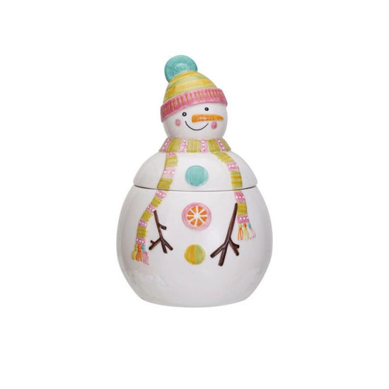 Stoneware Snowman Shaped Cookie Jar by Creative Co-op