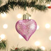 Pink Glittered Heart Ornament by Old World Christmas